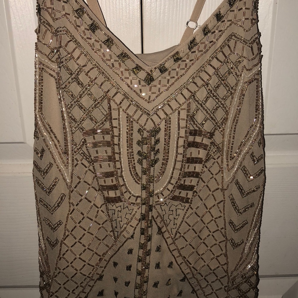 Embroidered and beaded top
